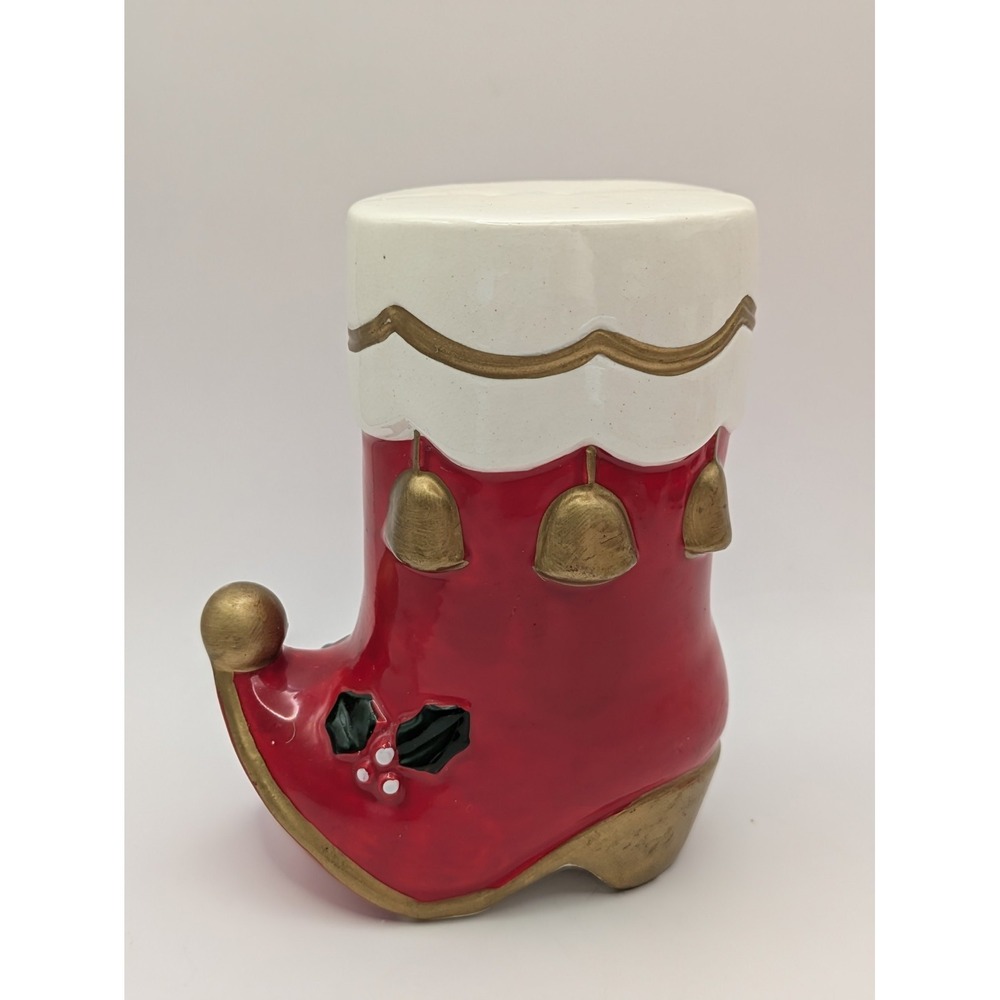 VTG Christmas Santa Elf Boot Salt & Pepper‎ 1960's Japan Mid Century Napco 4.5" - Picture 3 of 16